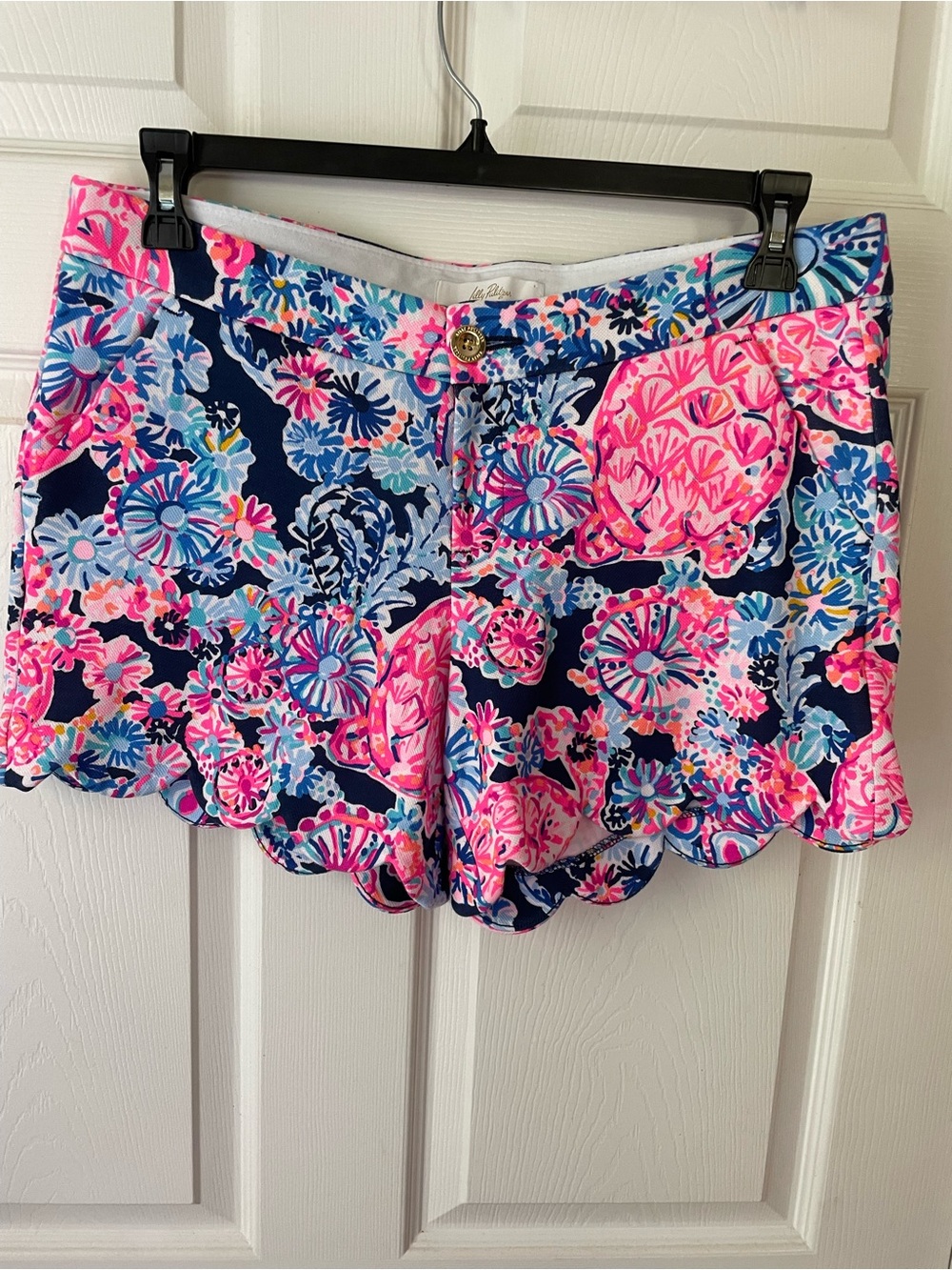 NWT Lilly Pulitzer Buttercup Knit Shorts 10 Turtle Amazement Scallop Hem 🐢